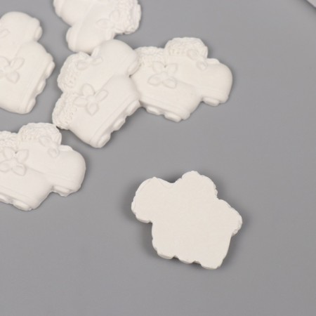 Decor for the creativity of Polystone "Pinettes" White set 6 pcs 3x2.7 cm-1