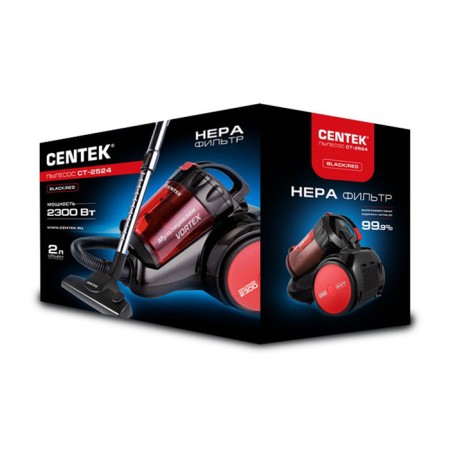 Vacuum cleaner Centek CT-2524, 2300/420 W, 2 l, black-red-3
