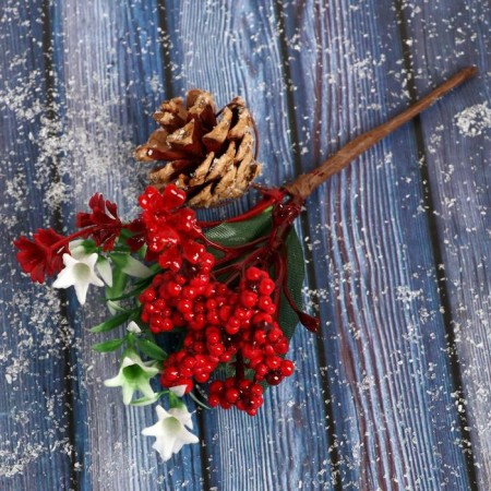 Decor "Winter charm" berry berries flower, 15 cm