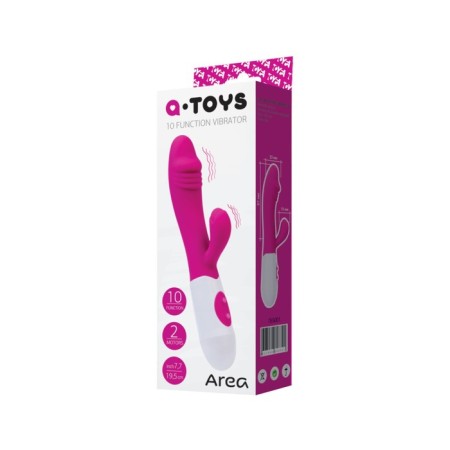 Vibrator with a clitoral stimulant Toyfa A-Toys Area, silicone, pink color, 19.5 cm-2