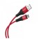 Hoco X38, USB cable - Type -C, 3 A, 1 m, nylon, red