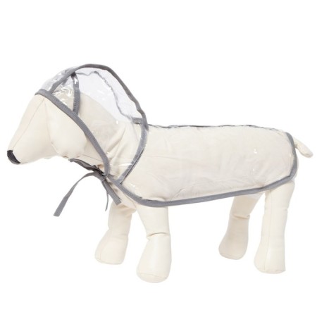 A raincoat with a hood for dogs OSSO, p. 60 (DS 60 cm), transparent, edging mix flowers