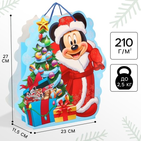 New Year. Gift package, 23x27x11.5 cm, packaging, Mickey Mouse