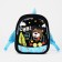 Baby backpack on lightning, 3 outer pockets, black/blue color
