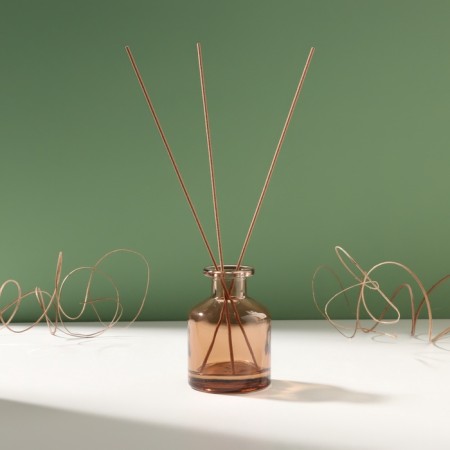 Diffuser for essential oils "bottle" 50 ml transparent brown 4.8x4.8x7 cm-3