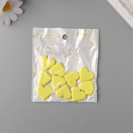 Beads for the work of acrylic "Glad -shaped hearts" yellow 2.4x2x0.5 cm-2