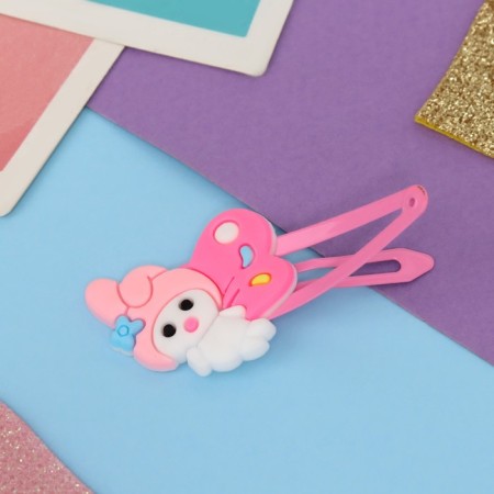 Invisible hair "Adele" (set 2 pcs) Bunny with wings, 5.5 cm, pink-2