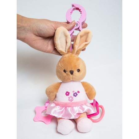 Soft “bunny” suspension, rattle, rubberker, on a crib, stroller, mum & baby-12