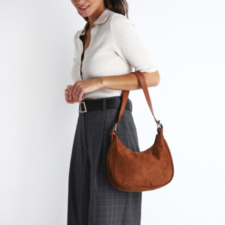 Women's bag with lightning, brown color-8