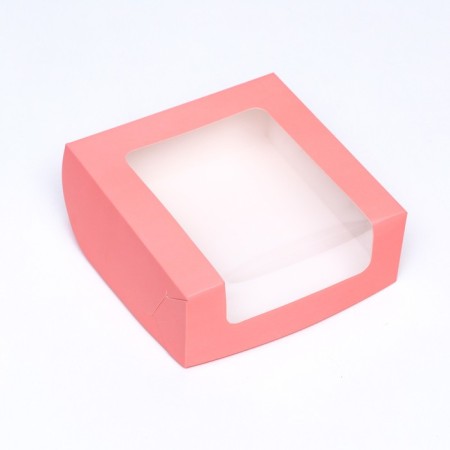 Confectionery packaging with a window, pink, 18 x 18 x 7 cm-1