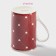 Porcelain share mug "Heart", 300 ml, red color