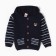 Knitted jumper for a boy, dark blue color, height 98 cm