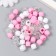 Plastic beads "Crystal polyhedron. Pink, white, transparent" set 30 g 1x1x1 cm