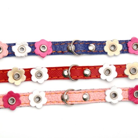Belly leather two-layer leather with a flower, 30 x 1.2 cm, Osh 20-30 cm, mix of flowers-7