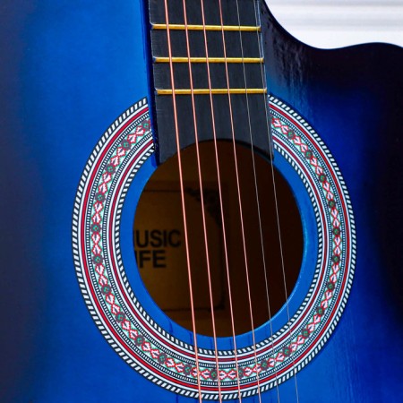 Гитара акустическая Music Life QD-H38Q-J, синяя, 97 см с вырезом-2