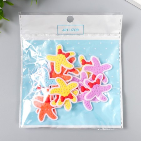 Decor for creativity rubber "Sea star with a bow" set 16 pcs MIX 3.5x3.5 cm-4