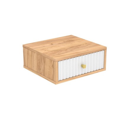 Suspended cabinet "Repit", 380x350x152 1 box, gold, white gloss, gold