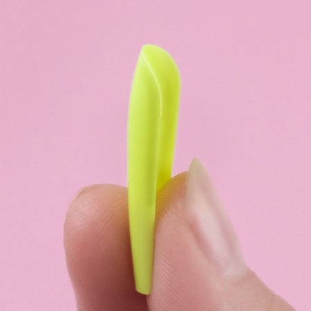 Patching nails, 24 pcs, ballerina shape, neon yellow color-5