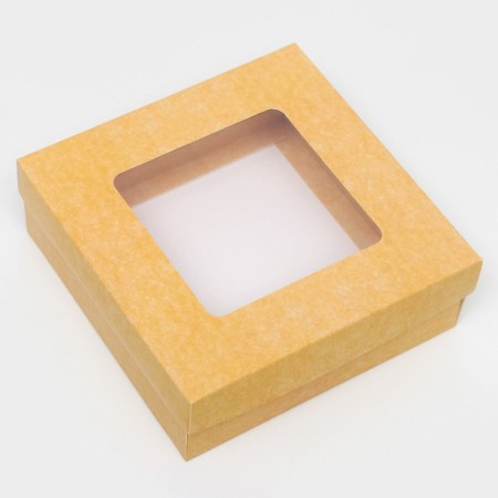 The box is folding, the lid is, with a window, craft, 15 x 15 x 5 cm-1
