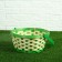 Wicker basket, bamboo, 21x21x10/24 cm, green