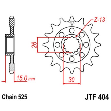 Leading star JTF404-17, F404-17, JT SPROCKETS, circuit 525, 17 teeth
