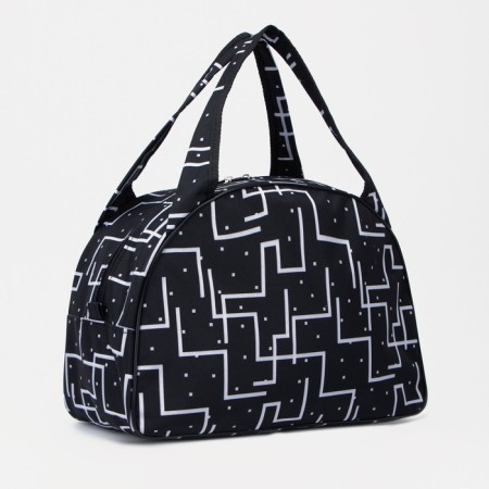 Road bag on a zipper, a suitcase holder, black / white color
