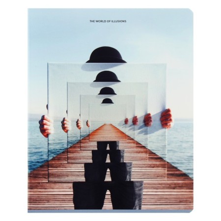 Notebook of 48 sheets in the cage on the paper clip "Visual Deception", the cover shaky cardboard, matte lamination, mix-2