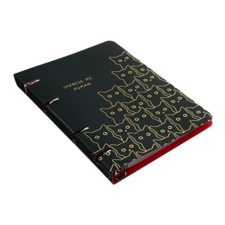 Notebook on A5 rings, 100 sheets in the Meshu Amazing Cats cage, cover coated cardboard, matte lamination, selective UV-clock-1