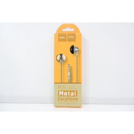 Hoco M18 headphones, wired, inserts, microphone, jack 3.5 mm, 1.2 m, golden-4