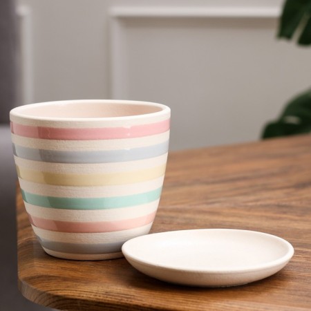Flower Pot "Ribbon" White Crocus No. 1 0.7 L-1