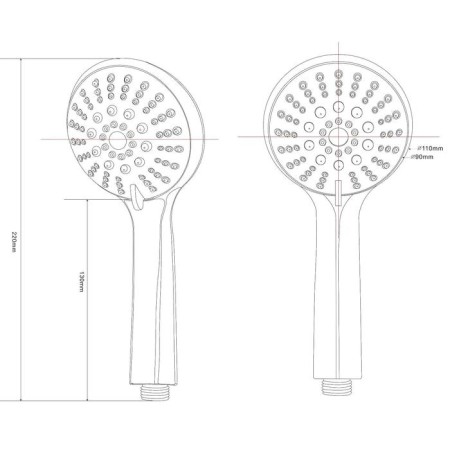 Manual shower Esko Scu855, 5 modes, d = 85 mm-1