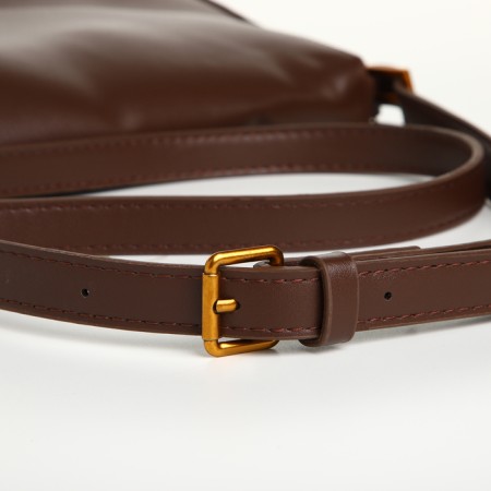 Women's bag on the Textura valve, medium size, brown color-6