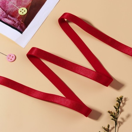 Glass for straps, shiny, 10 mm, 10 ± 0.5 m, red color