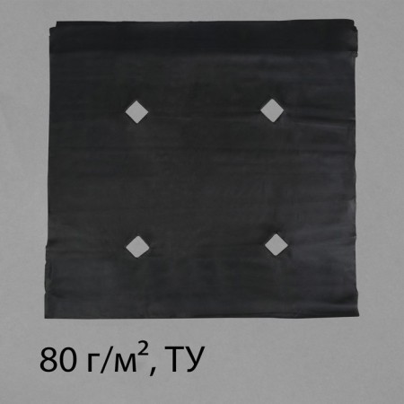 Mulching material, with perforation, 5 × 1.6 m, density 80 g/m², spanbond with a UV stabilizer, black, Greengo, economy 30%-8