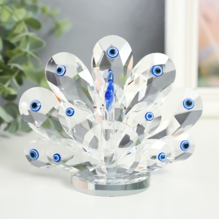 Souvenir Glass "Peacock with the eyes from the evil eye" 7x13x10.5 cm-2
