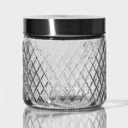 Glass Bank for bulk products with a premium metal cover, 850 ml, 11 × 12 cm
