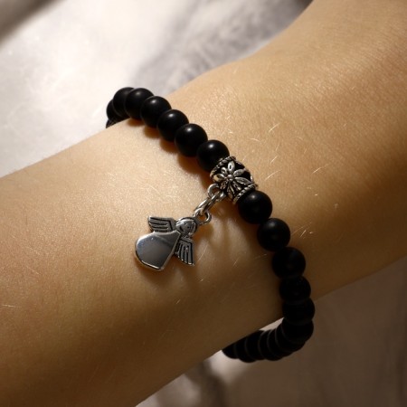 Bracelet with a suspension Mix Shar No. 6 "Shungit", 5.5cm-1