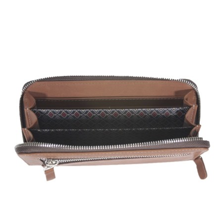 Women's wallet, metal zipper, size 9.5x19 cm, color brown shore-1