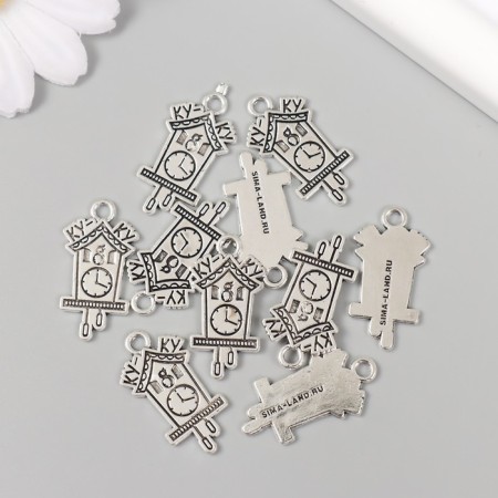 Decor Metal for creativity "Clock with cuckoo - ku -ku" 1.4x2.5 cm-2