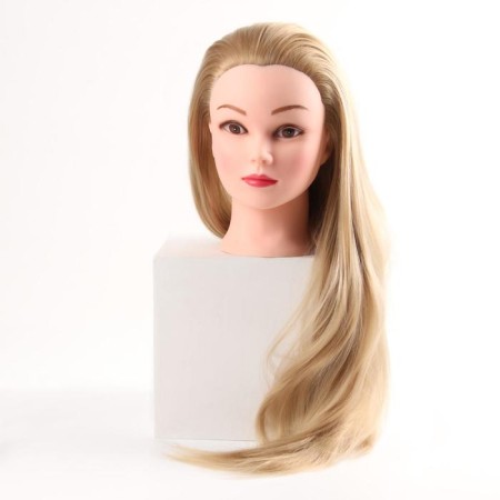 Educational, artificial hair, 55-60 cm, without tripod, blond color