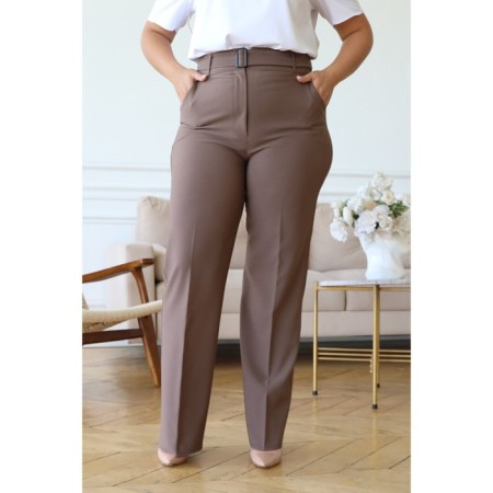 Female trousers, size 48, brown color-2