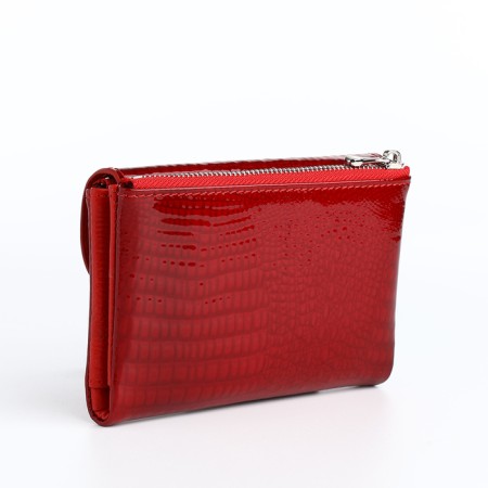 Women's wallet on magnet, red color-1