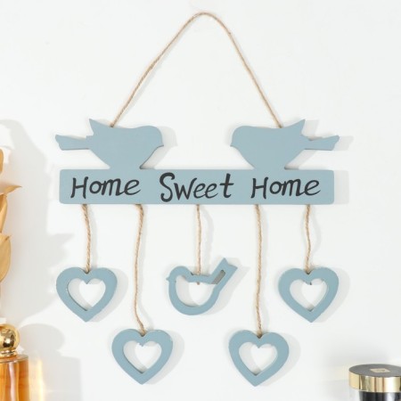 Decor Wall tree "Birds and hearts" gray 28x1x27.5 cm