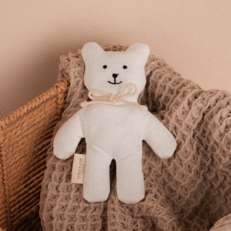 Soft toy "Bear" with a bow, 17 cm, white color-4
