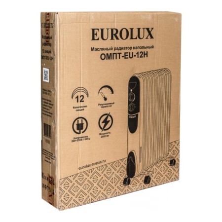 EUROLUX Heater OMPT-EU-12N, Oil, Floor, 2500 W, 11 sections, 30 m2, white-9