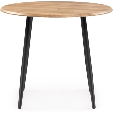 Wooden Abyilin Table Metal, Oak Votan/Black 90x90x76 cm-1