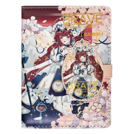 Gift notebook, A6+, 132 sheets, color block, with a curly refrain on a magnet, PVC cover, "anime", mix-3