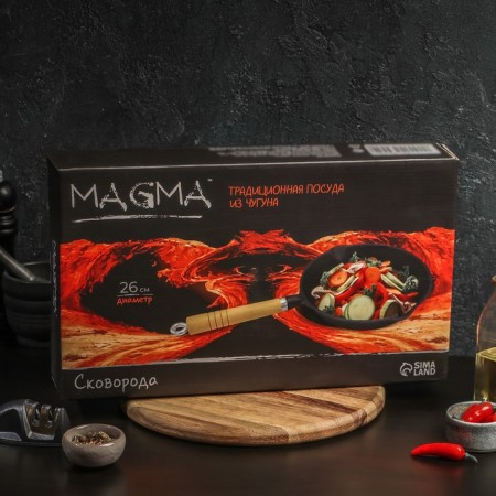 Cast iron pan Magma "Eco", 25 × 4.5 cm, with 2 plums and a removable wooden handle-5