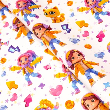 Package paper, glossy "girl and cat" 70 x 100 cm-1