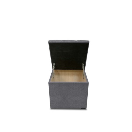 Puff with a lid and weighting, 400 × 400 × 420 mm, Savana plus matting, Ash color-1